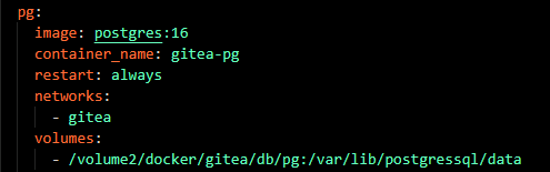 /volume2/docker/gitea/db/pg:/var/lib/postgressql/data